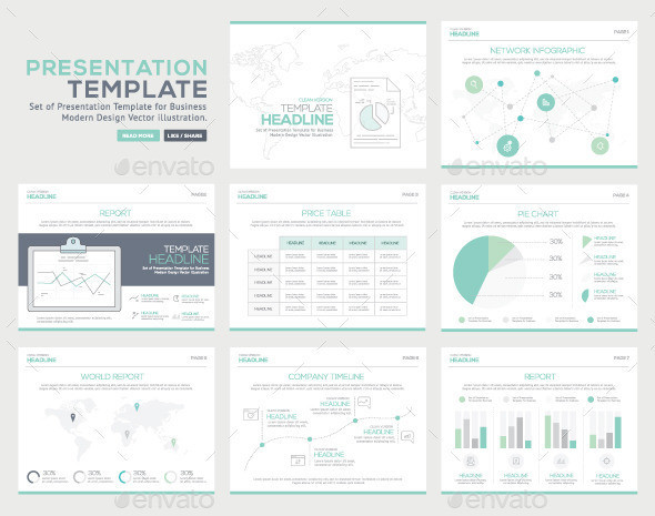 Presentation template clean design 2 preview