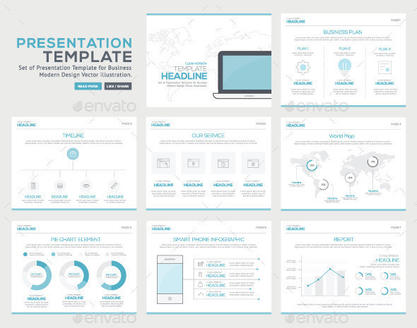Presentation template clean design 1 preview