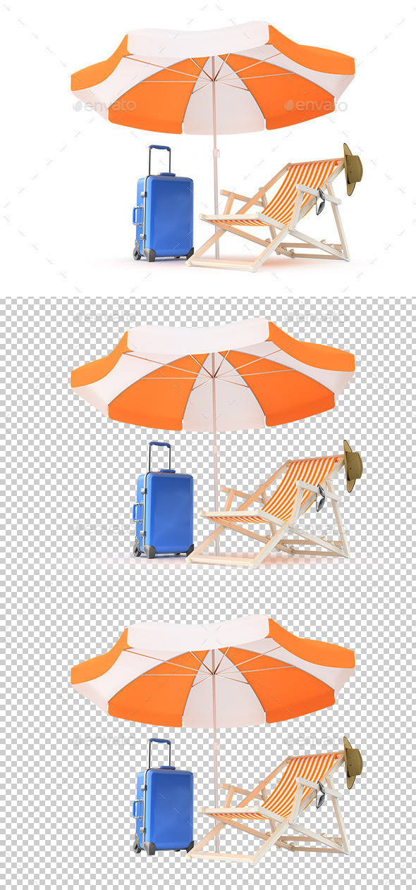 Single beach chair umbrella preview