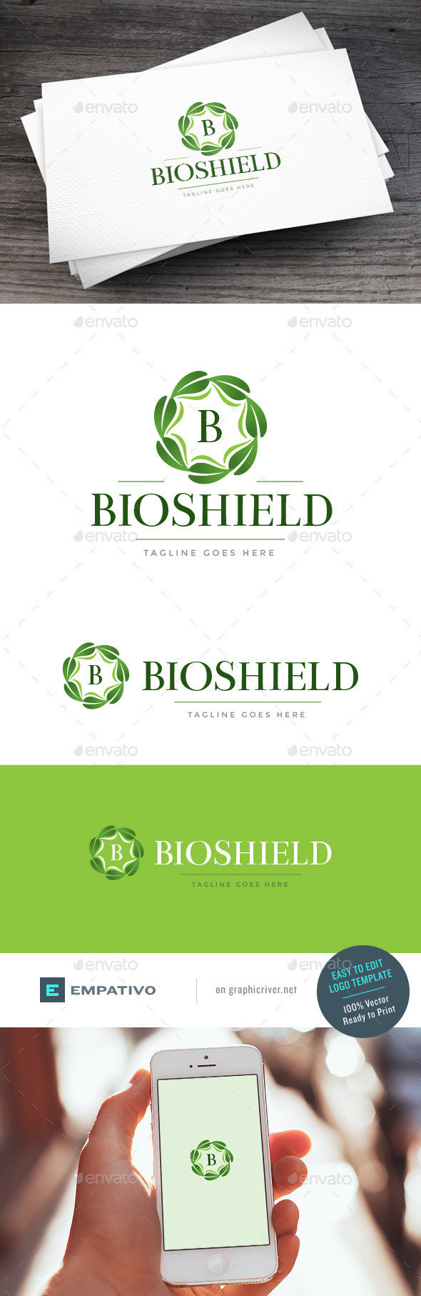 Bioshield logo template