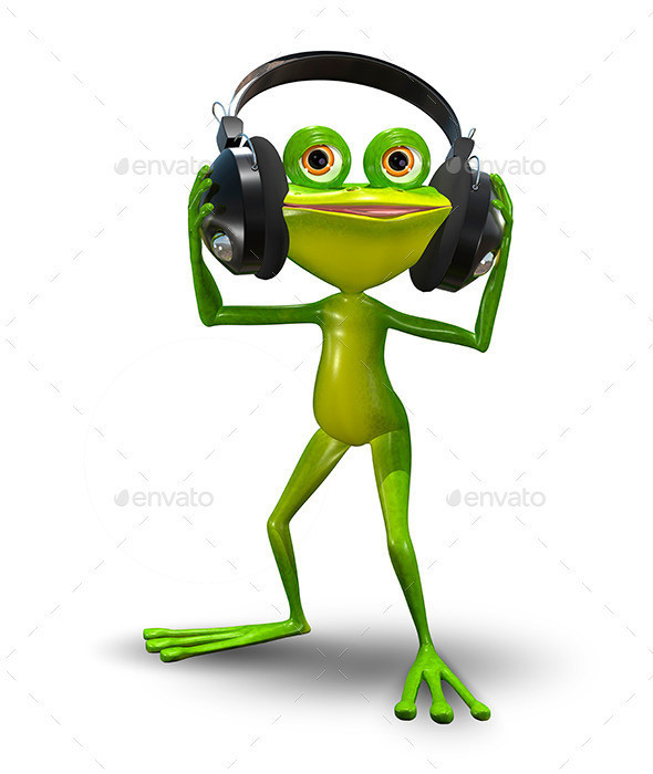 1 frog 20with 20headphones