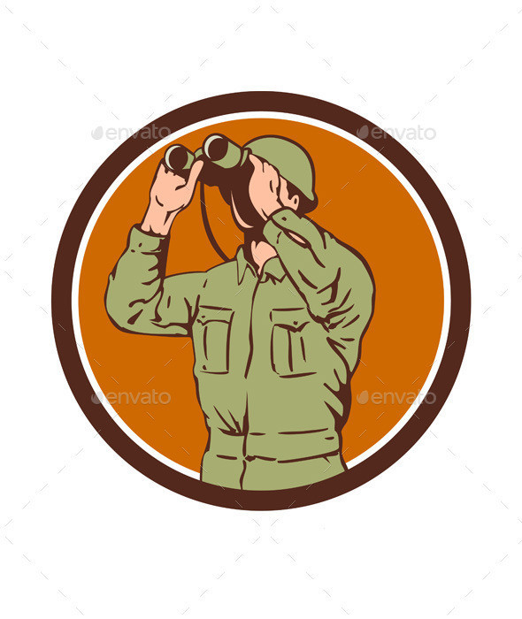 Ww2 american soldier binoculars front circ prvw