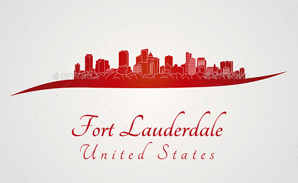Fort 20lauderdale 20skyline 20in 20red