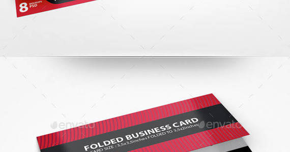 Box folded business card mockup v3