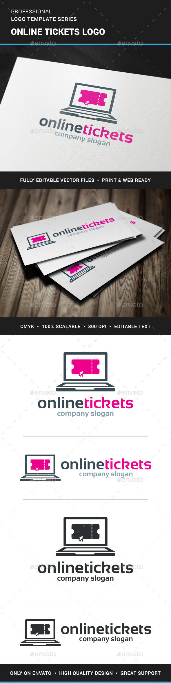 Online tickets logo template