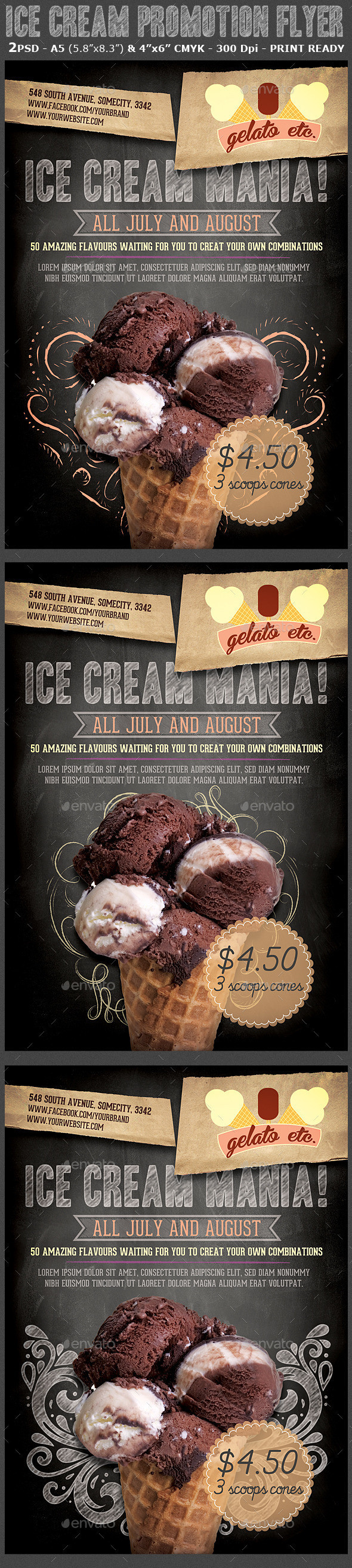 Ice cream shop promotion flyer preview