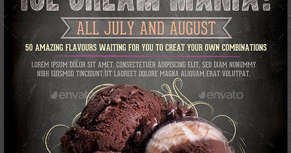 Box ice cream shop promotion flyer preview