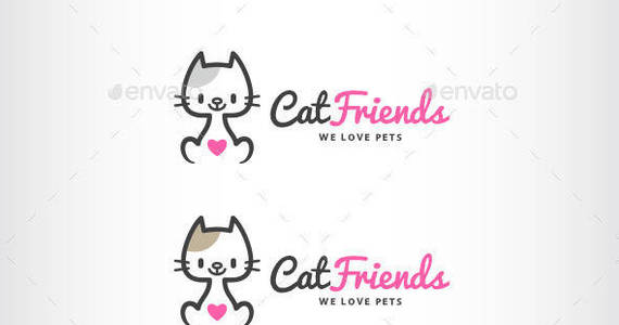 Box preview cat friends logo mocca design
