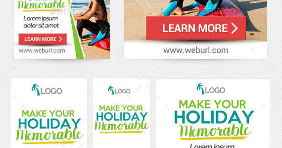 Box travel   holiday banner ads psd template