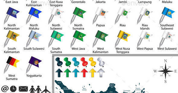 Box 01 indonesia 20map 20with 20flags