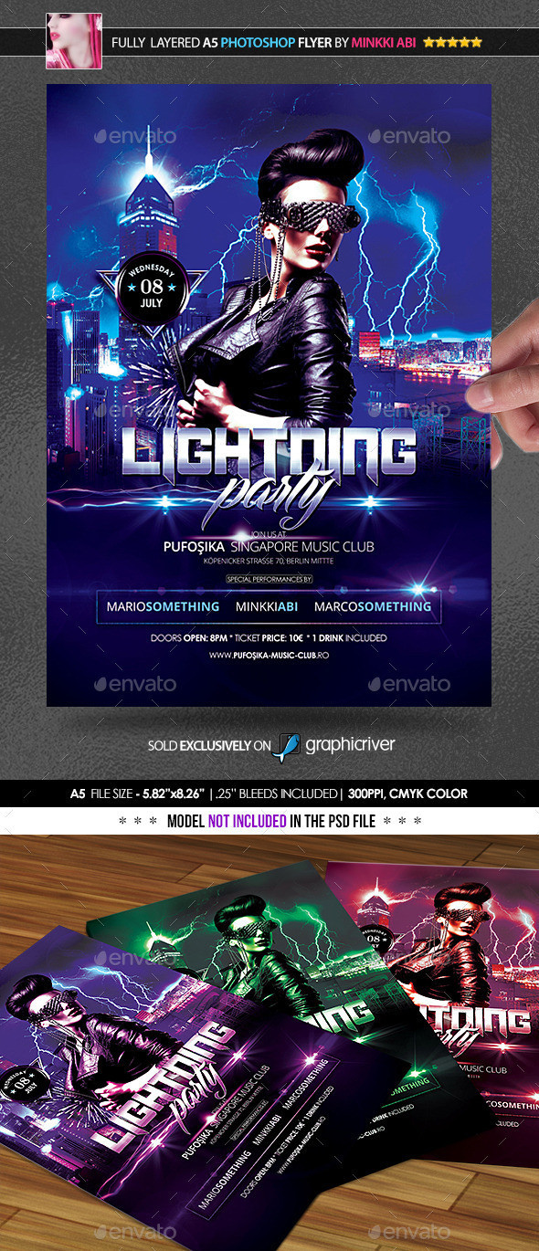Lightning 20party city 20nights effects 20poster skyscraper town 20skyline nightclub 20events futuristic 20posters techno 20flyers electro 20poster dj 20clubs