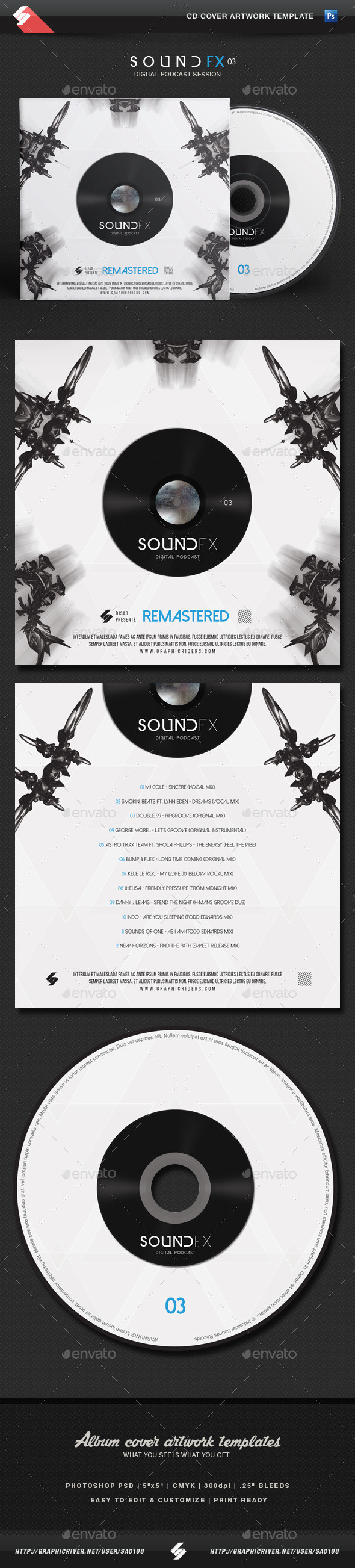 Soundfx3 cd cover template preview
