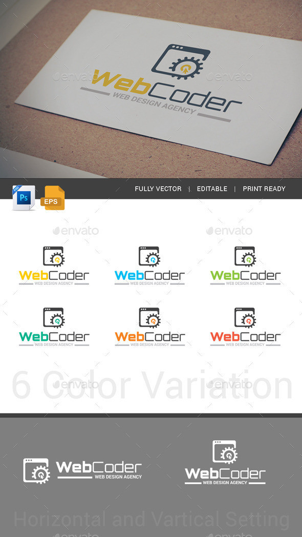 Web design and web development agency web company logo templace web coder image preview