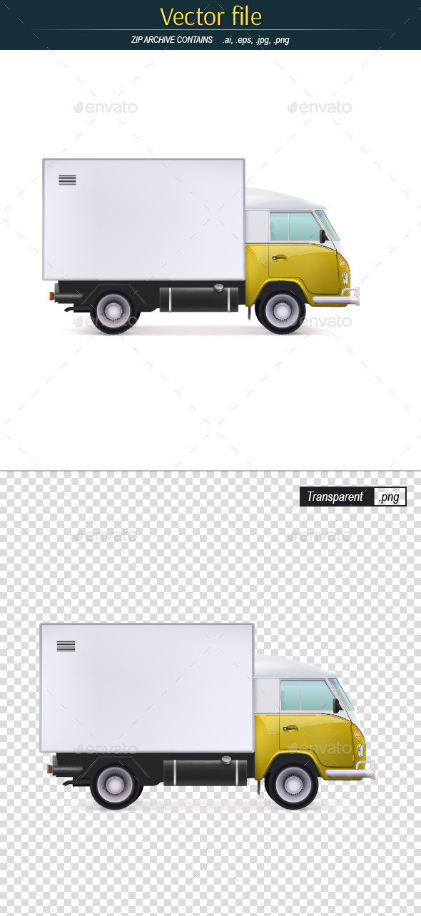 Delivery track on white background preview