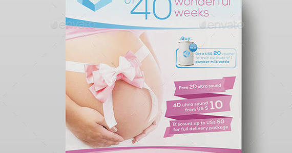 Box obstetrics medical flyer template preview