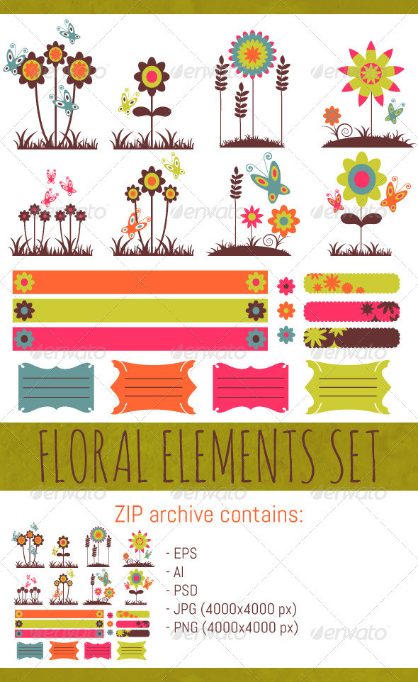 Floral 20elements 20set 20 preview 