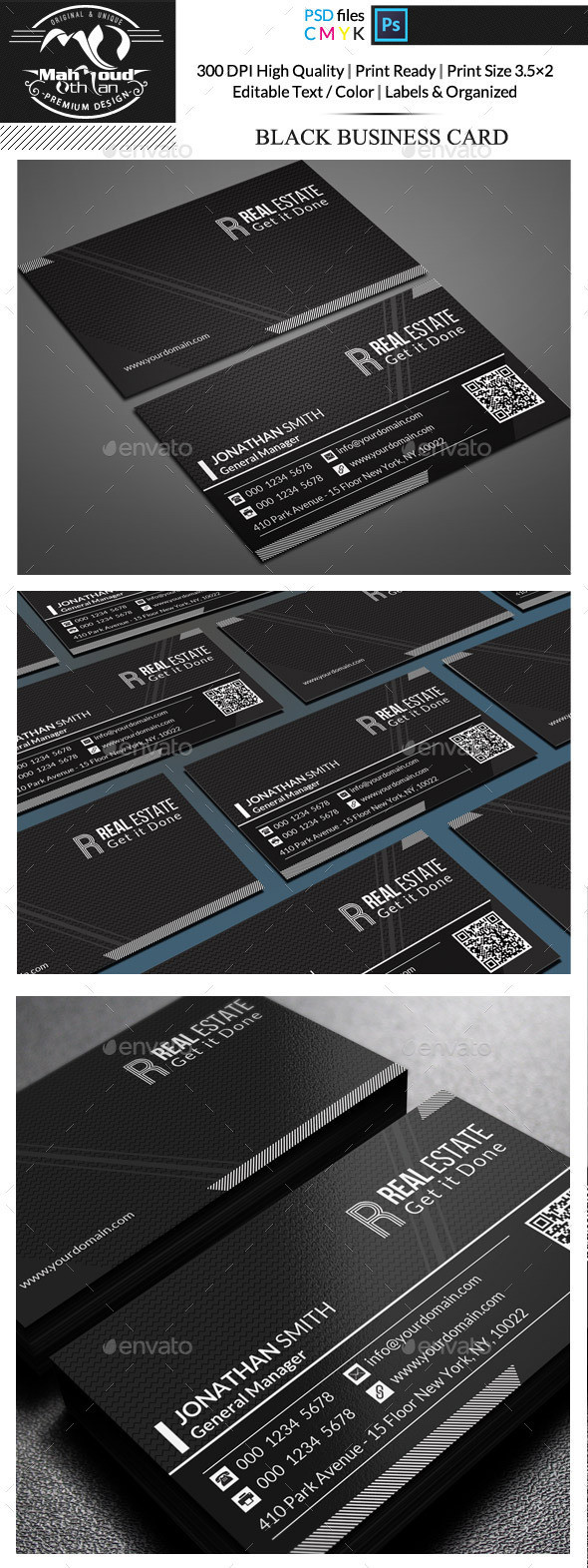Black corporate business card 89 preview