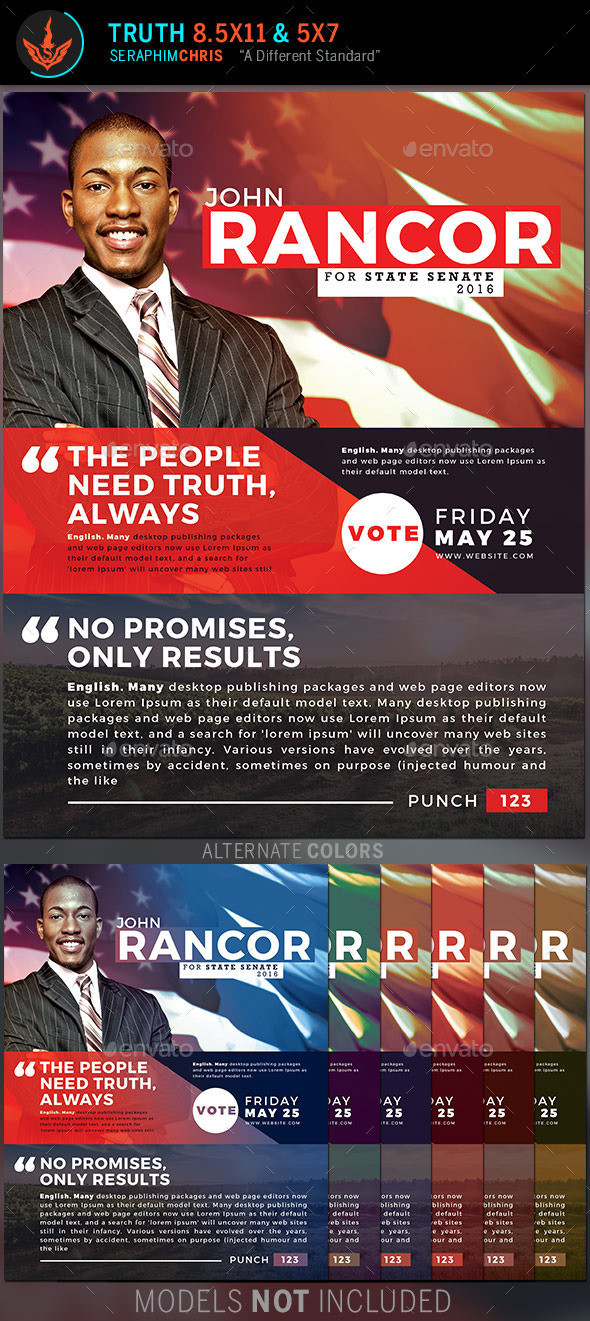 Truth political flyer template preview