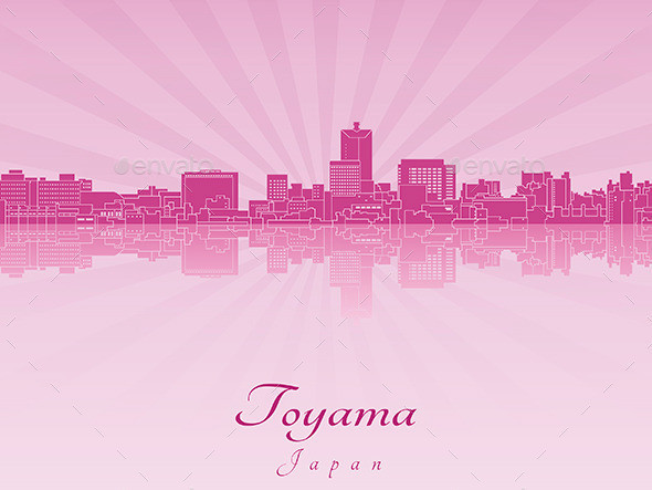 Toyama 20skyline 20in 20purple 20radiant 20orchid