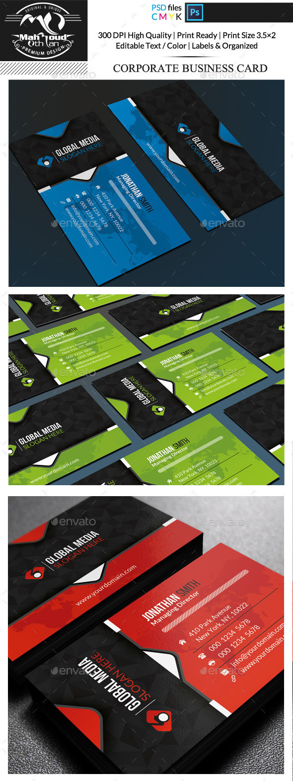 86 stylish creative corporate business card preview