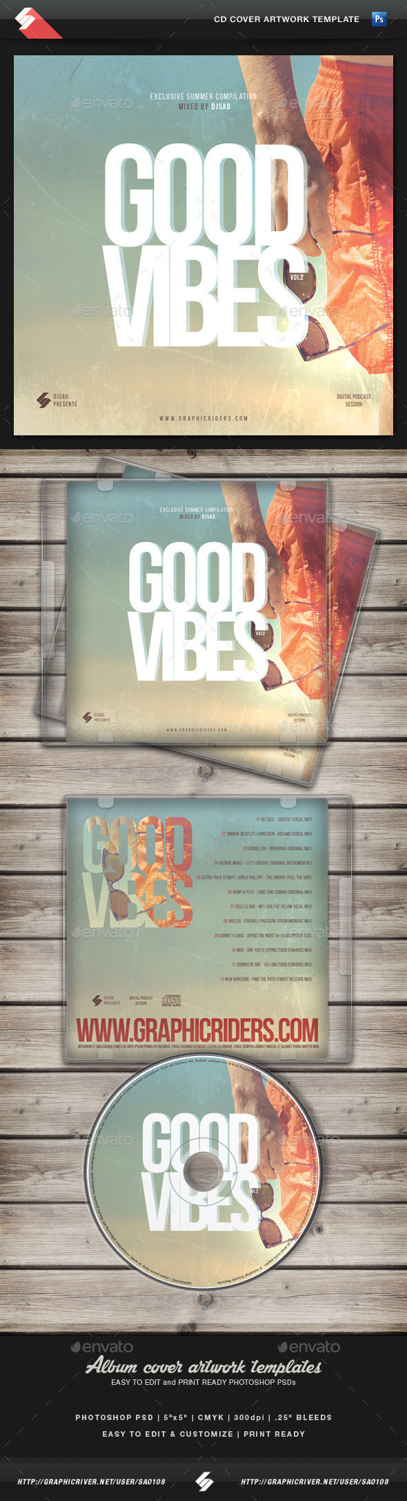 Goodvibes2 cd cover template preview