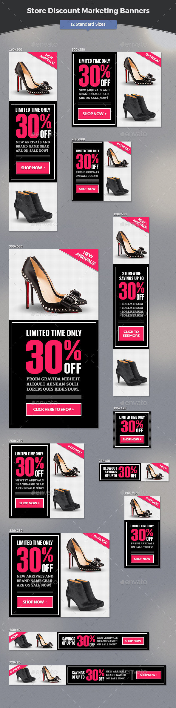 Store discount marketing banners preview