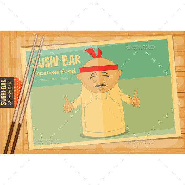 13 sushi wood man