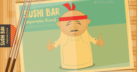 Box 13 sushi wood man