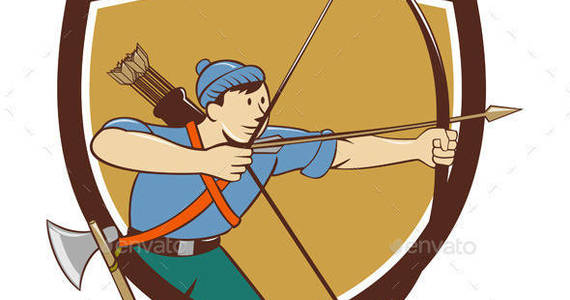 Box archer bow arrow side crest prvw