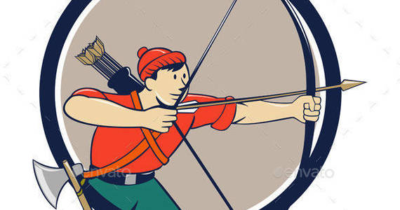 Box archer bow arrow side circ prvw