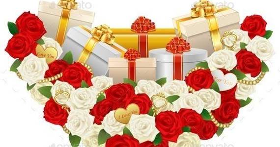 Box vector 20romantic 20flower 20decoration 20with 20gifts