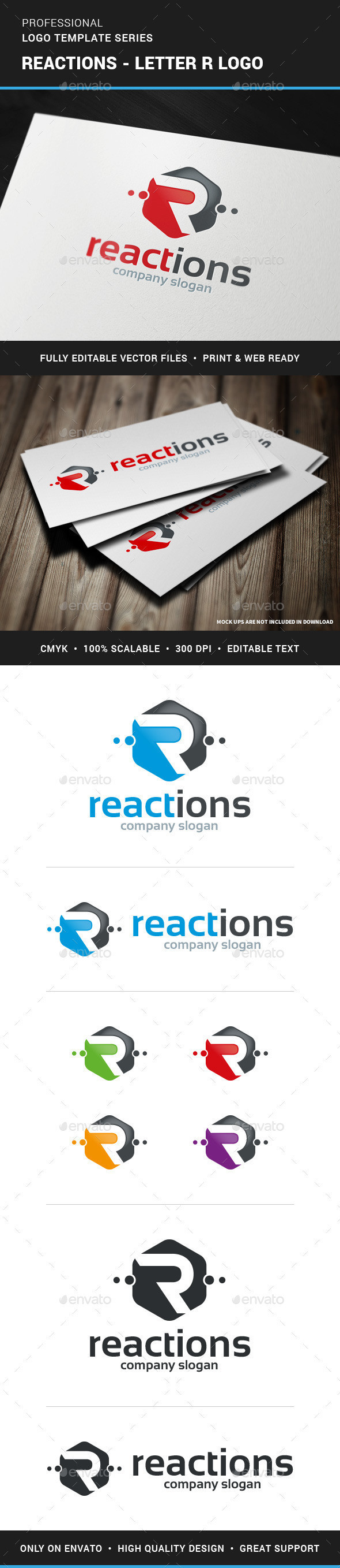 Reactions letter r logo