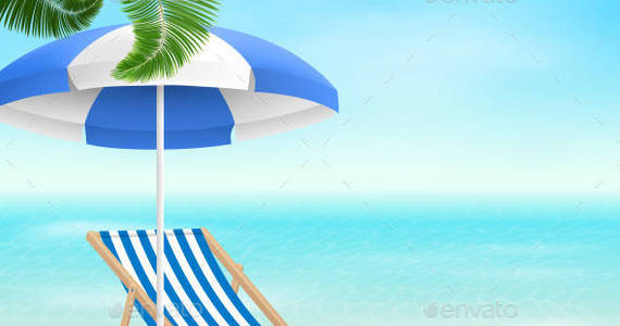 Box summer 0011 beach chair palm leafs clouds sun am ipr