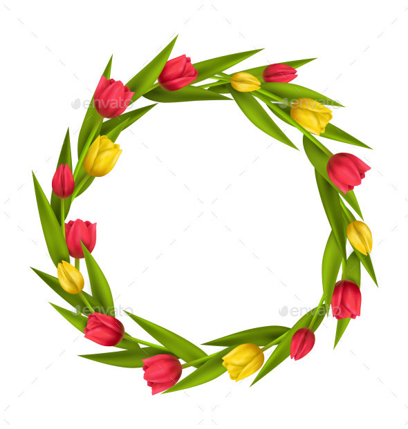 Frame 183 tulips wreath isolated am ipr