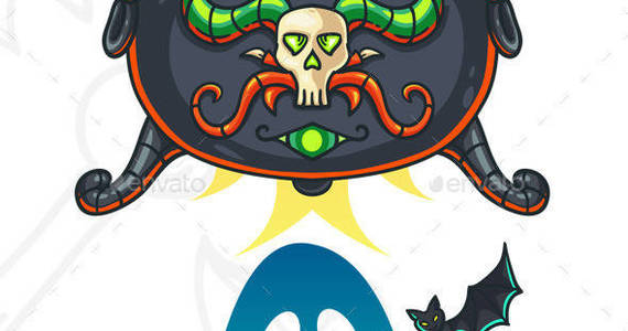 Box halloween cauldron illustrationgr