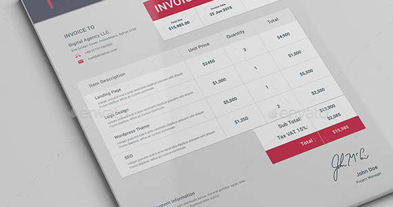 Box preview material financial invoice template