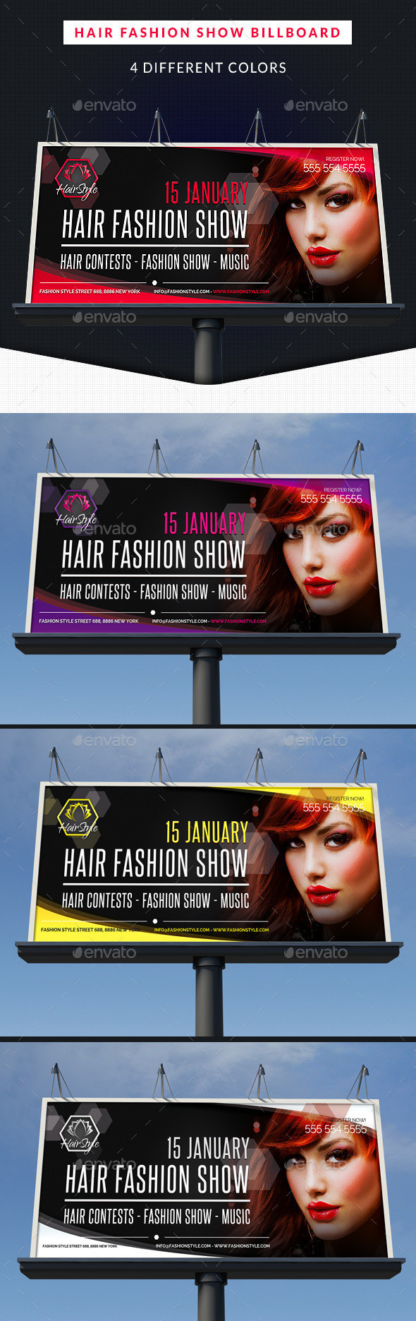 Hair fashion show billboard showcase