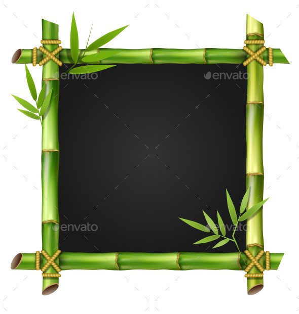 Bamboo 0023 square black frame isolated am ipr
