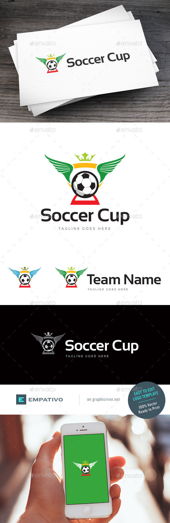 Soccer cup logo template