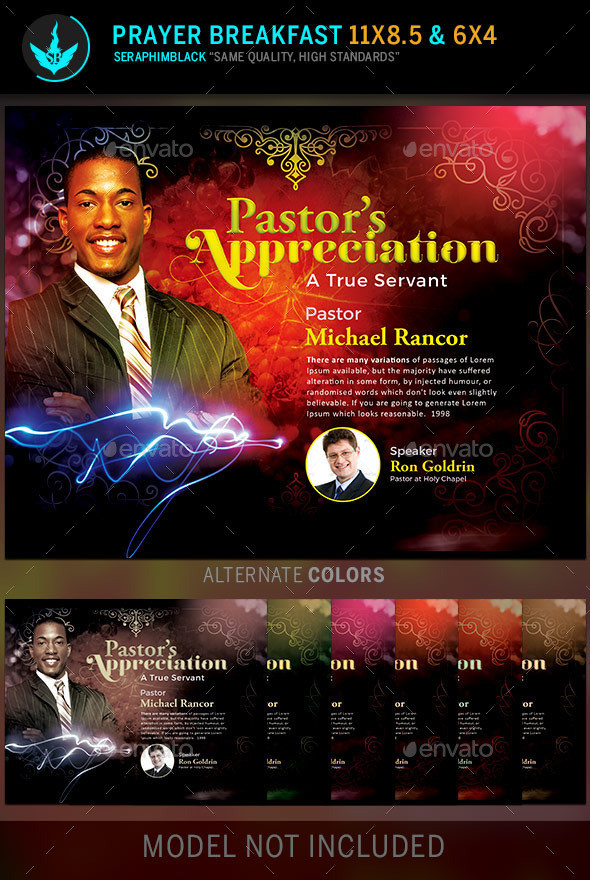 Pastor appreciation church flyer template preview