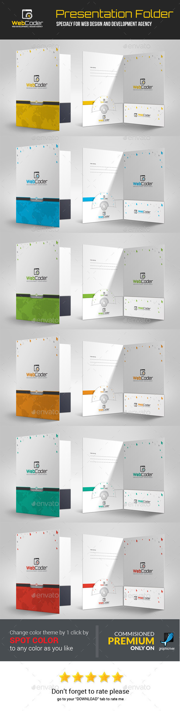 Web coder web design and web development agency company envelop pack image preview