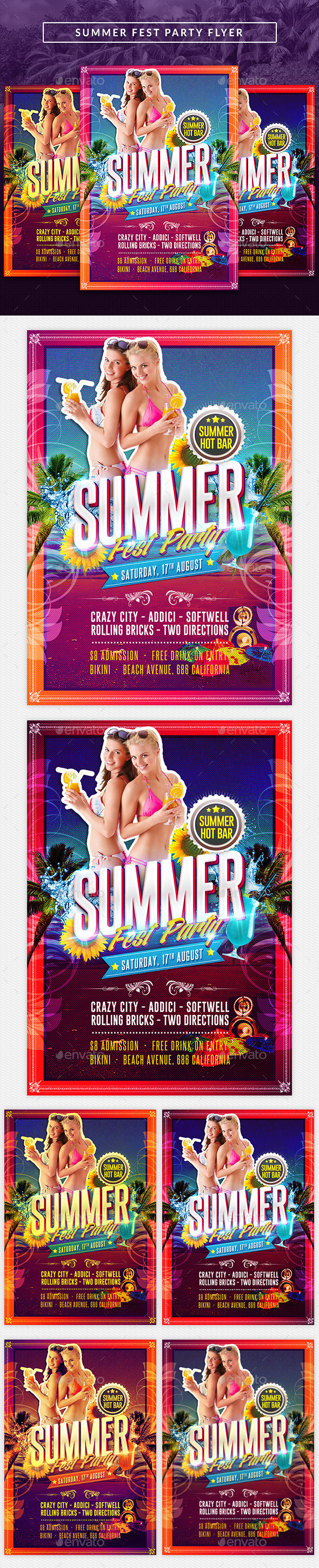 Summer fest party flyer showcase