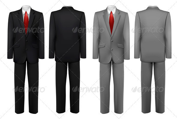 01 set of business suit with tie t