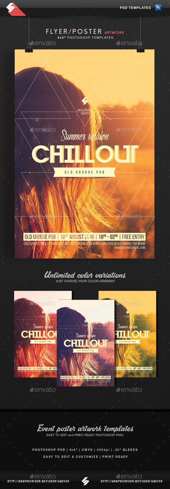 Summerchillout session flyer template preview