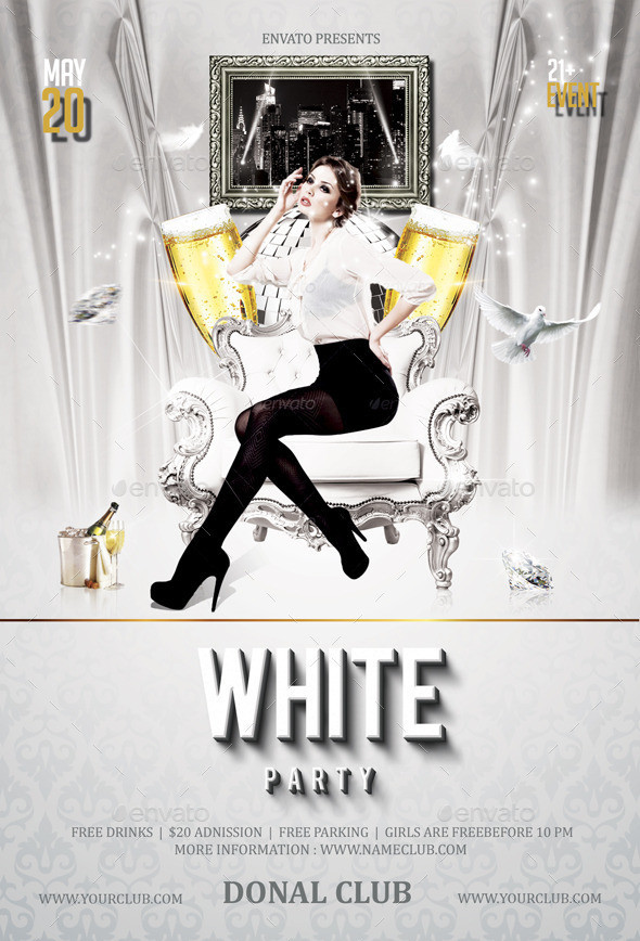 White party flyer template
