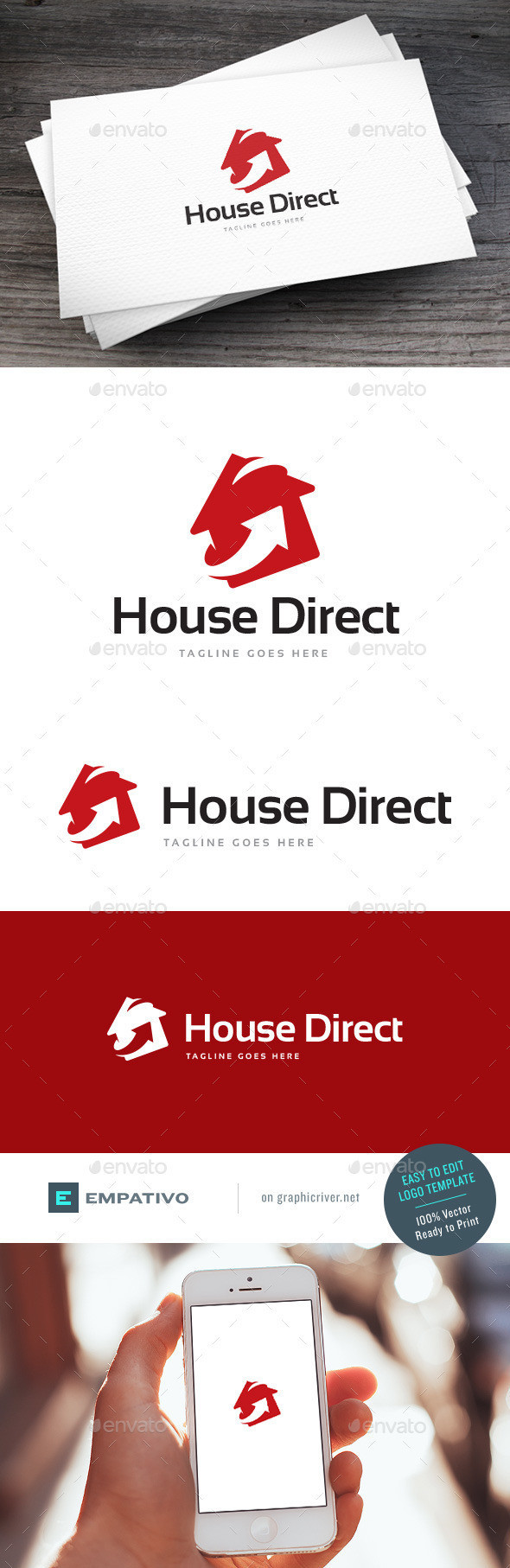 House direct logo template