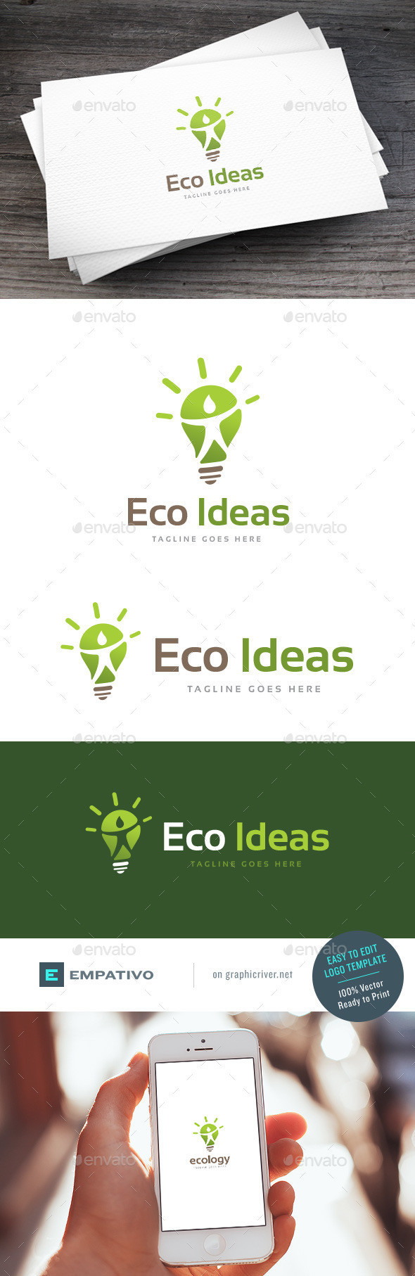 Eco ideas logo template