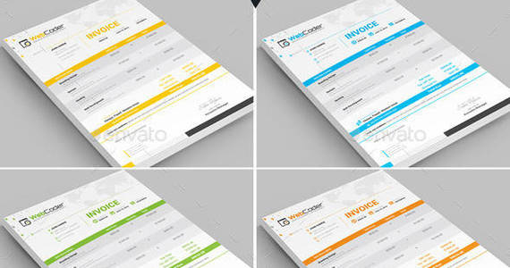 Box web coder web design and web development agency company invoice template image preview