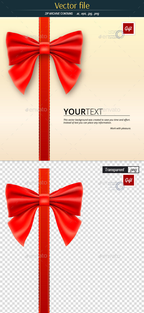 Letter with bow 20  20template for greeting card preview