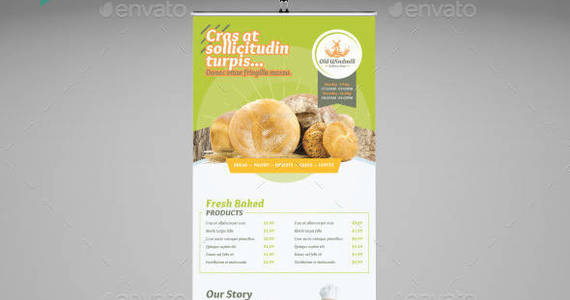 Box bakery shop roll up banner preview
